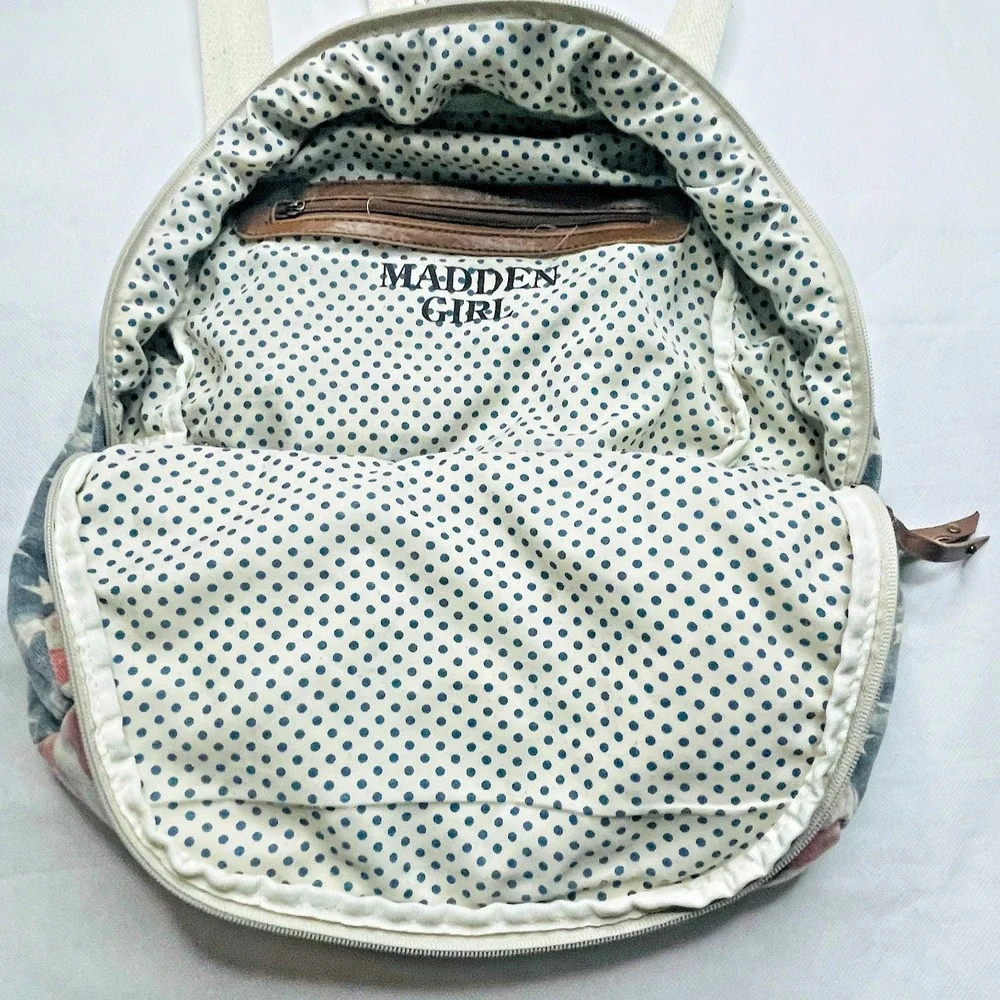 Madden Girl Backpack Stars Stripes Americana Denim Canvas Flag Design Rucksack